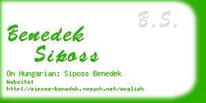 benedek siposs business card